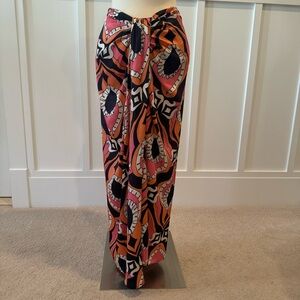 Zara new orange pink geometric print skirt, size S